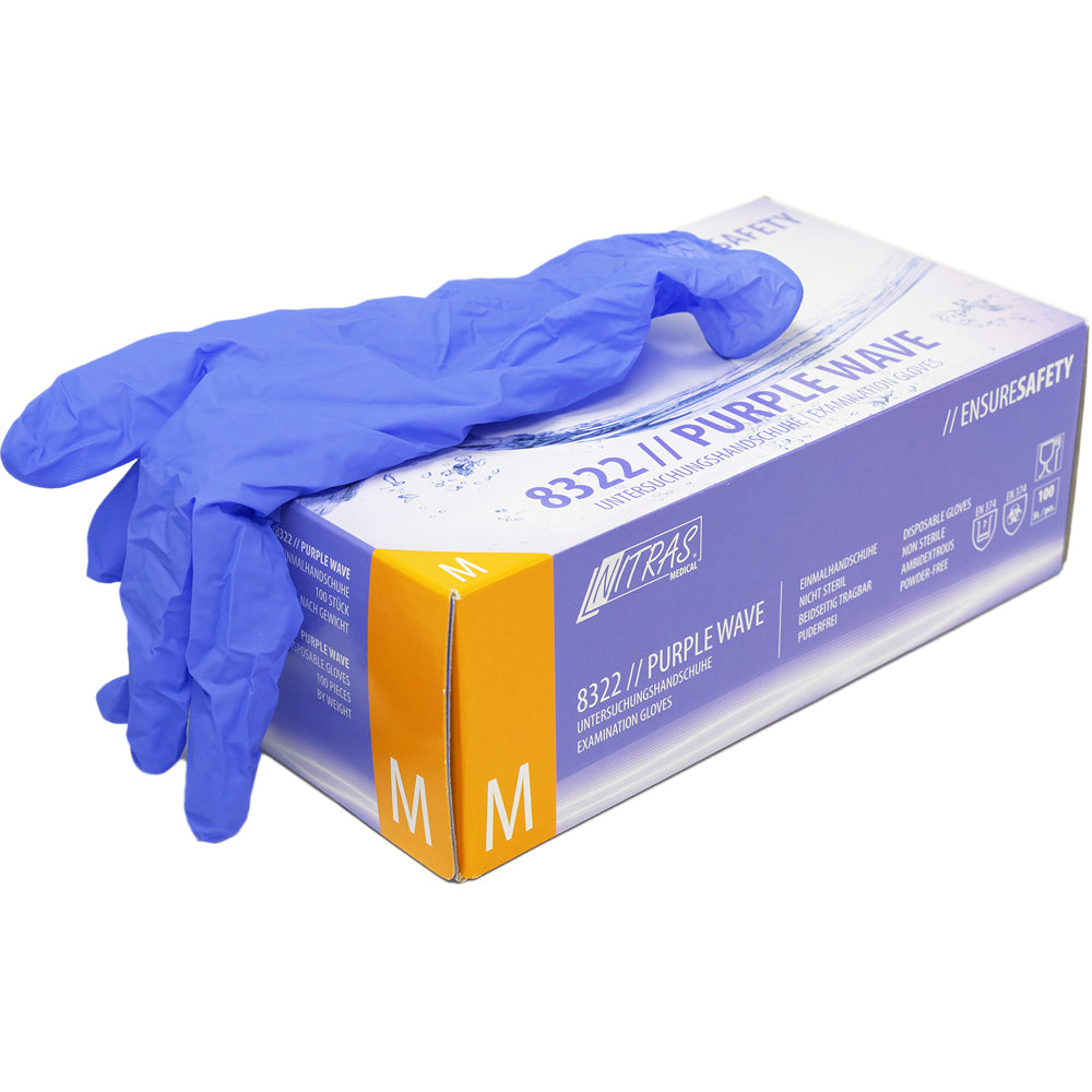 Guanti in Nitrile Lilla - 100 pezzi Monouso