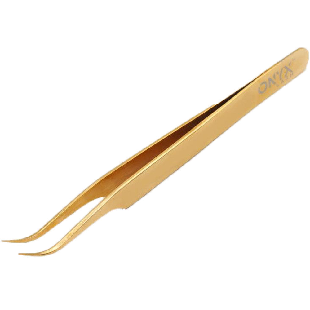 Pinza Curva per Extension Ciglia - Gold Edition